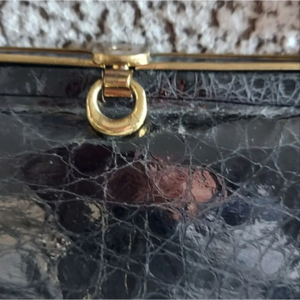 Vintage Reptile Purse Distressed - Picture 2 of 13